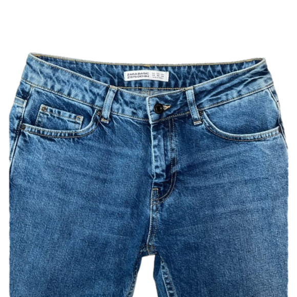 Zara Basics Z1975 Denim - Crop with Reversible Sequins - Size 2 - Picture 5 of 7